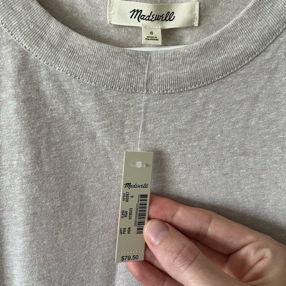 NWT Madewell Midi Tee Cream Dress - Picture 2 of 5